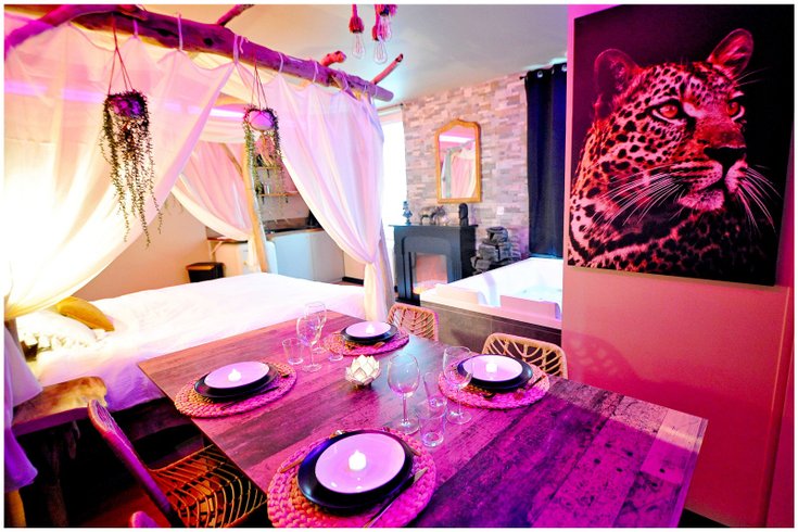 Hébergement AbracadaRoom : Évasion safari unique, SPA XXL, CASCADE D'EAU, CINÉMA PRIVÉ, 5 min du centre - Image 15