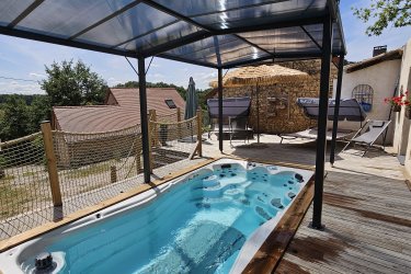 Les 3 Clefs de GaYa - Spa de nage & Sauna & lit hydromassant - 4pers. à Saint Jean Ligoure (3)