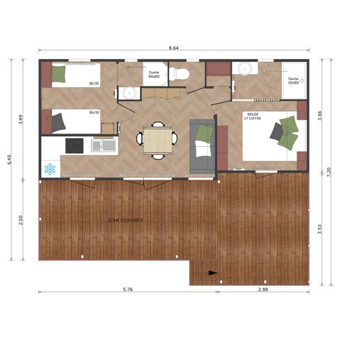 Hébergement AbracadaRoom : Cottage Premium 2 chambres 2 sdb - Image 12