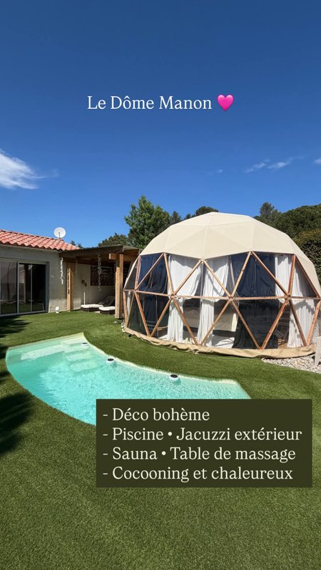 "M"ANON-Dôme Géodésique, piscine, spa et sauna. à Malves En Minervois (91)