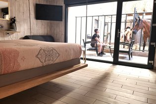 Suite 3 - 3 pers. terrasse avec des chevaux pour voisin de chambre