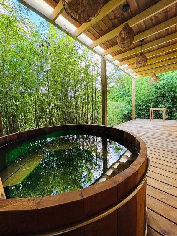 Lodge luxe bain nordique au bord du Canal de Briare à 1h30 de Paris à Montcresson (13)