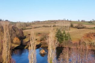 Cabane sur l'eau Saône-et-Loire