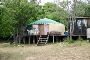 Yourte dans la forêt