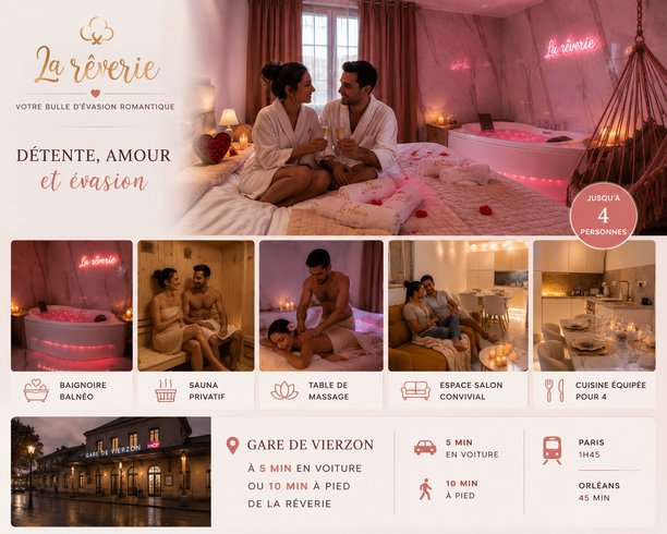 Hébergement AbracadaRoom : La Rêverie Sauna & Balnéo Vierzon - Image 21