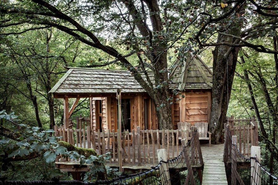 cabane dans les arbres avec spa privatif