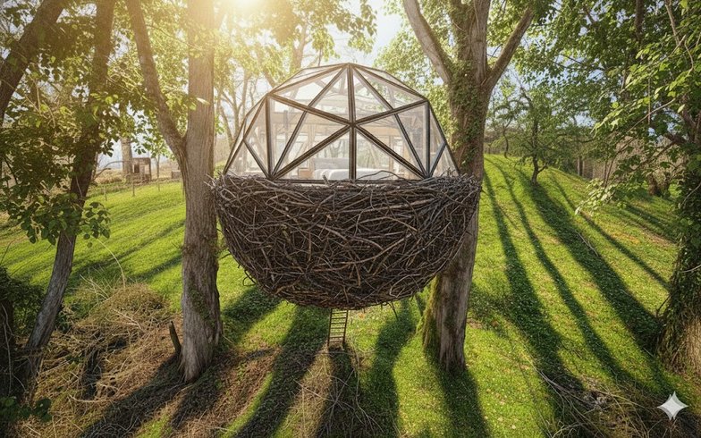 Hébergement AbracadaRoom : Bird House : Sphère Vitrée suspendue dans les Arbres - Image 6