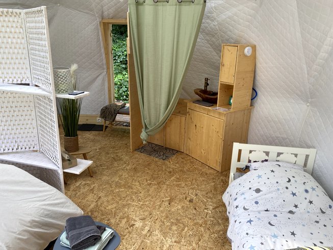 Hébergement AbracadaRoom : Cassiopée & Spa : Dôme Géodésique pour nuitée à la belle étoile - Image 12
