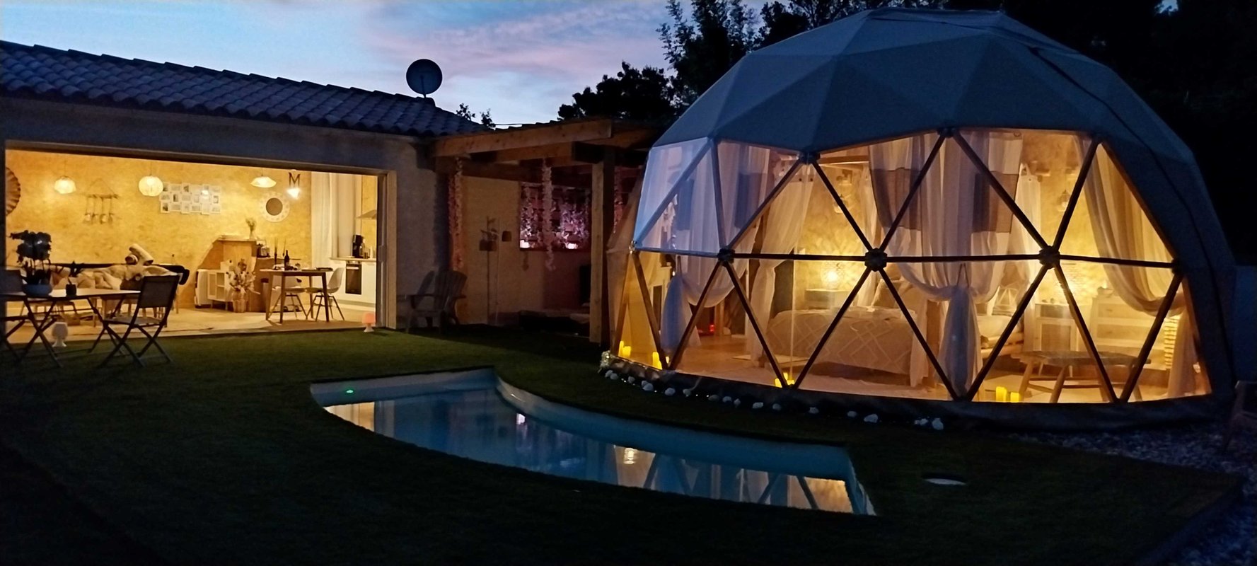 "M"ANON-Dôme Géodésique, piscine, spa et sauna. à Malves En Minervois (53)
