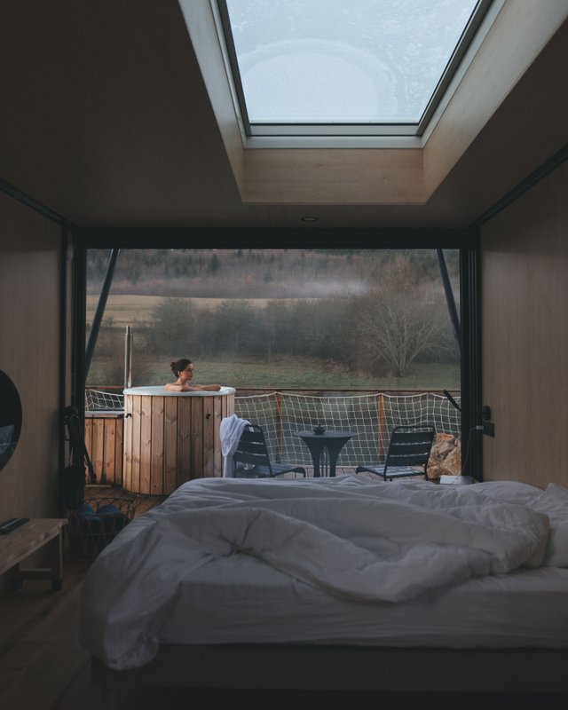 Lodge Duo sur terre - Vue panoramique sur l'étang & Spa à Plateau D'hauteville (6)