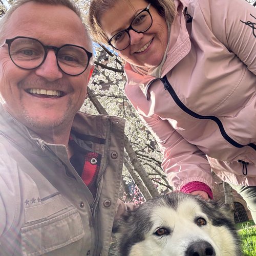 Sophie et Alain SCHEIDECKER, Léo notre fils et Natty notre Malamute d'Alaska