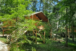 Tente safari sur pilotis