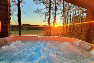 Authentique chalet en rondins avec spa en pleine nature