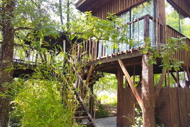 Cabane Réminiscence et Spa dans les arbres à Origne (1)